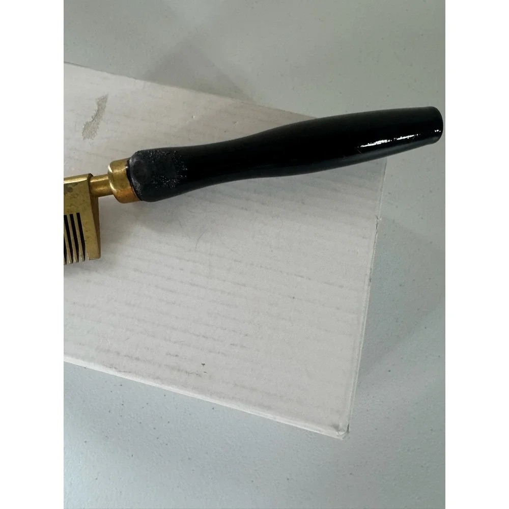 Vintage Annie Brass Hot Oil Hair Straightener Comb w/ Wood Handle